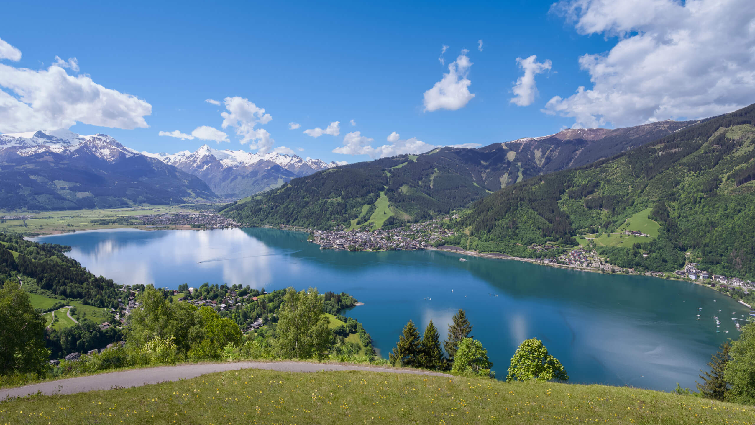 Summer view from the Mitterberg over Zell am See-Kaprun