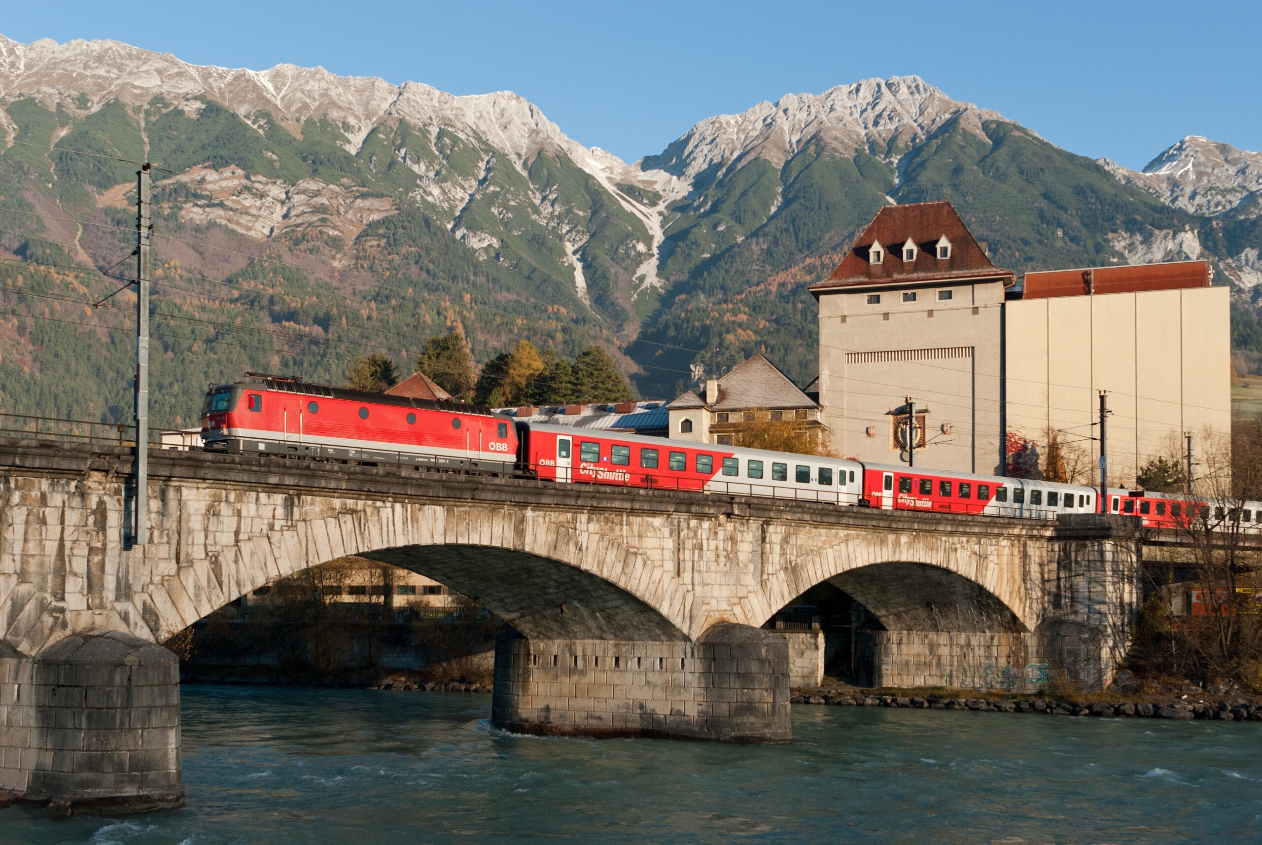 Train journey through the Austrian Alps
