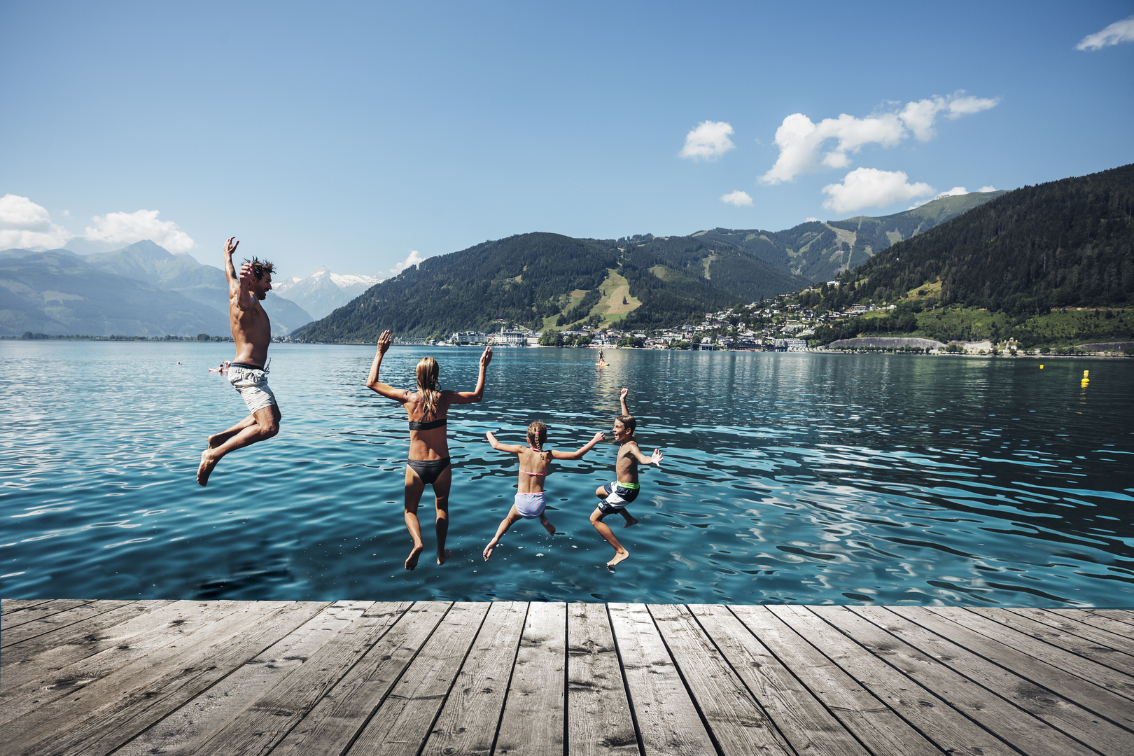 Swimming in Lake Zell in summer