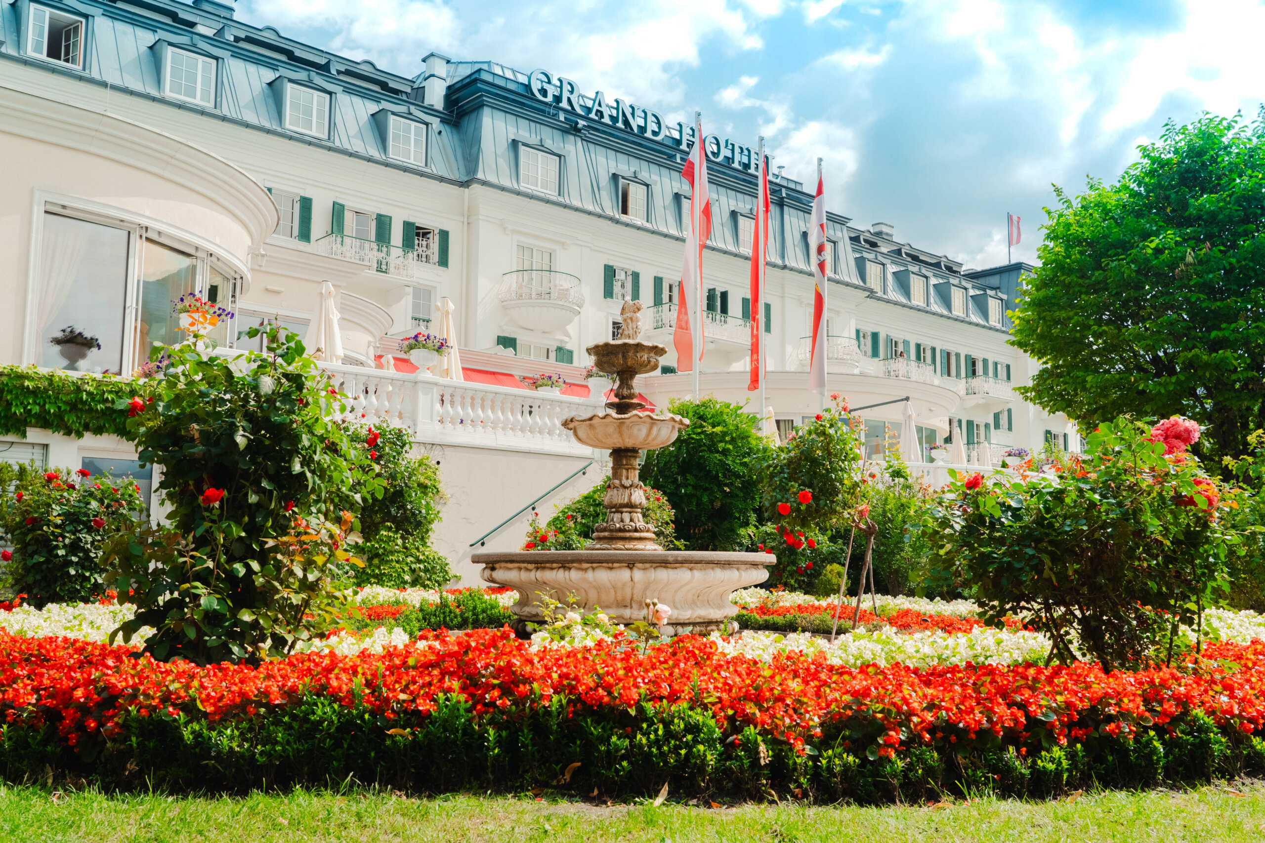 Grand Hotel Zell am See with its flower garden