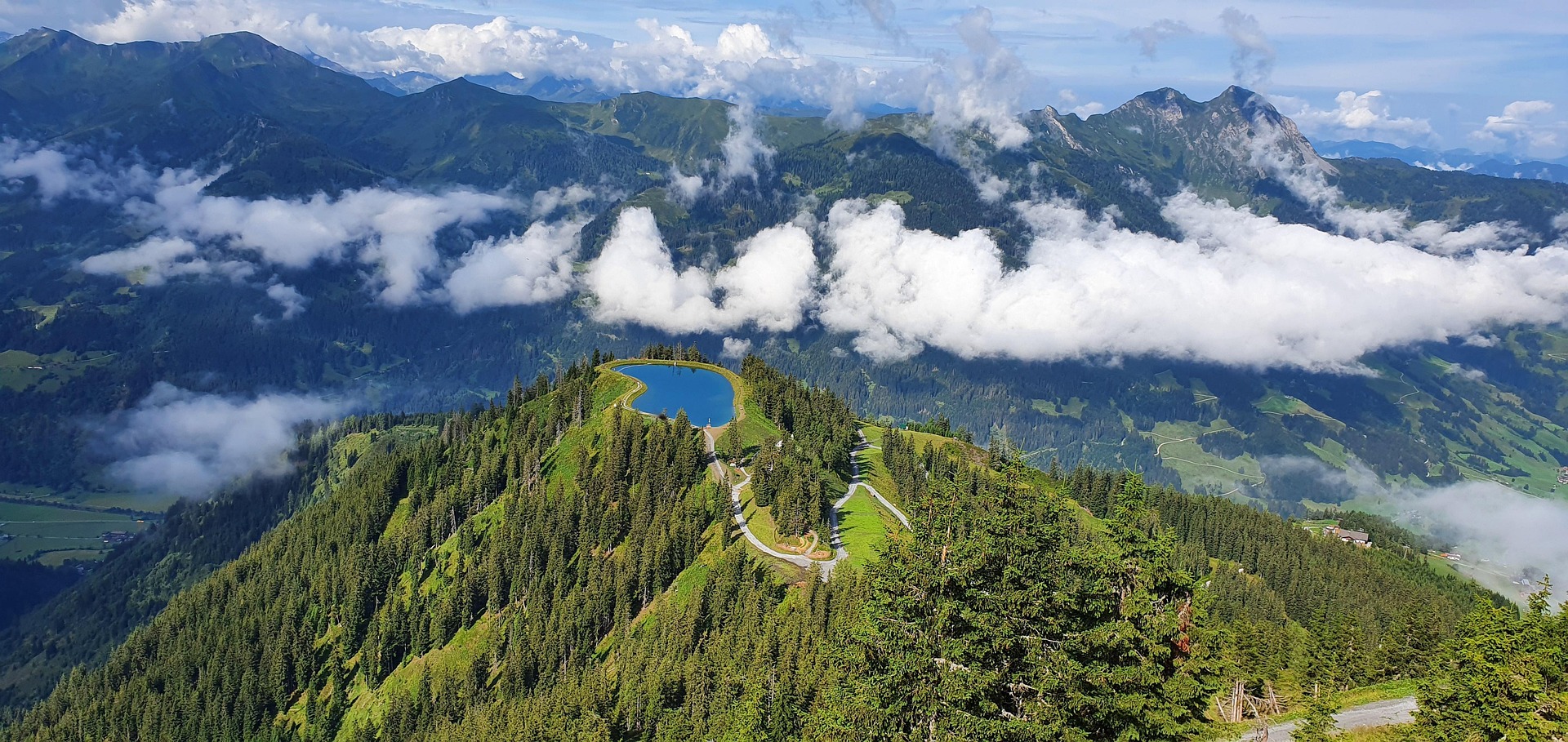 The Spiegelsee lake on the Fulseck above the Gastein Valley