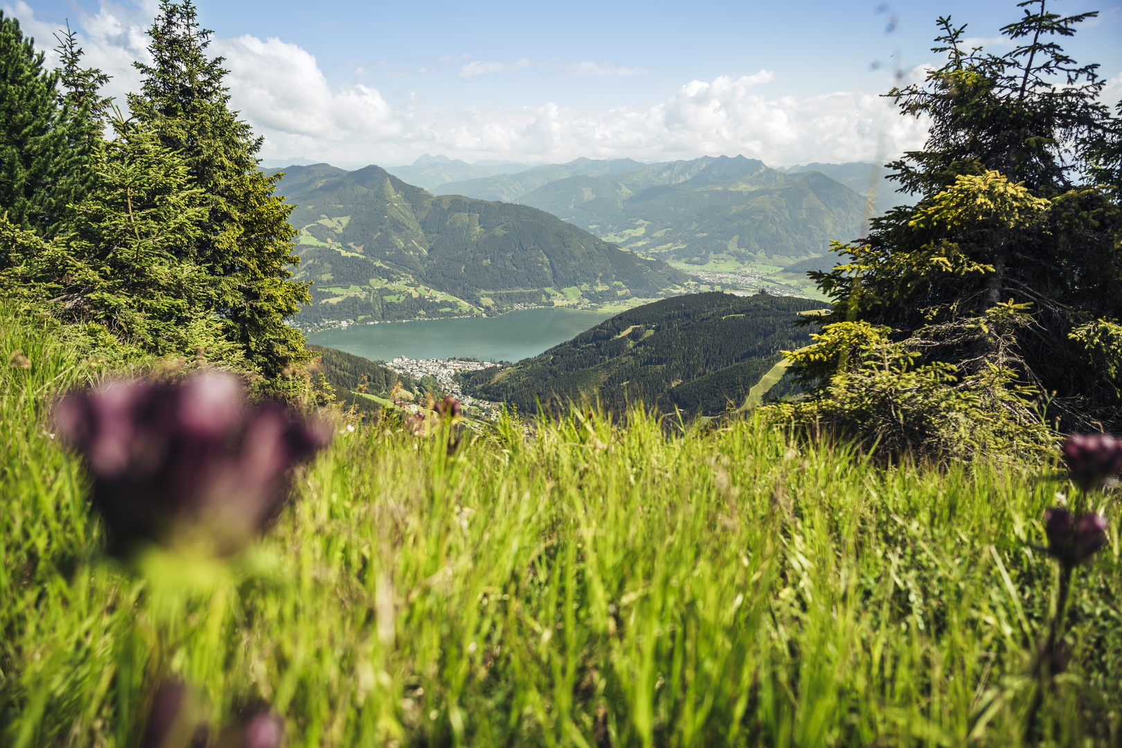 Panoramic view from the Schmittenhöhe above Zell am See