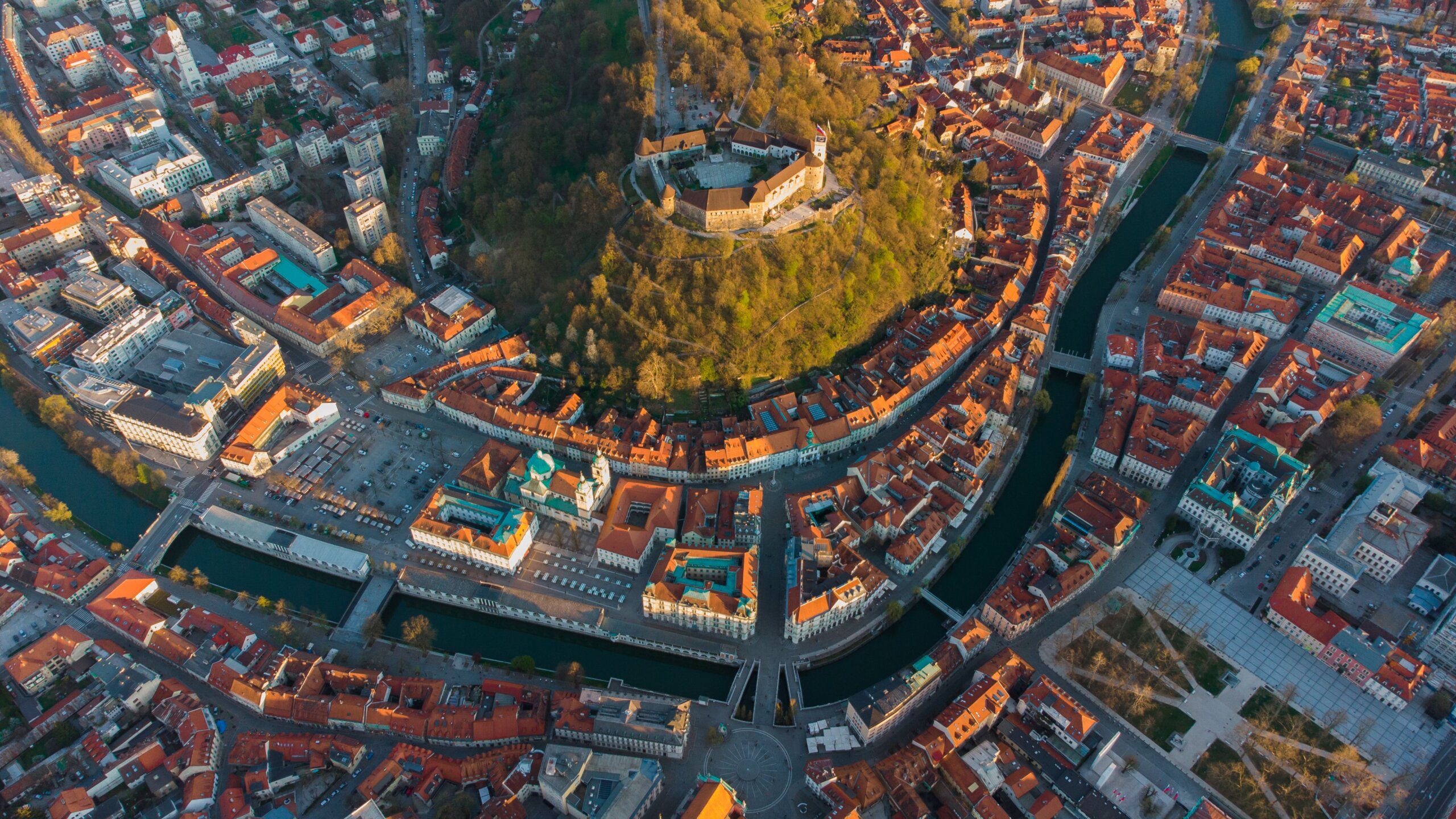 Ljubljana's old town along the river