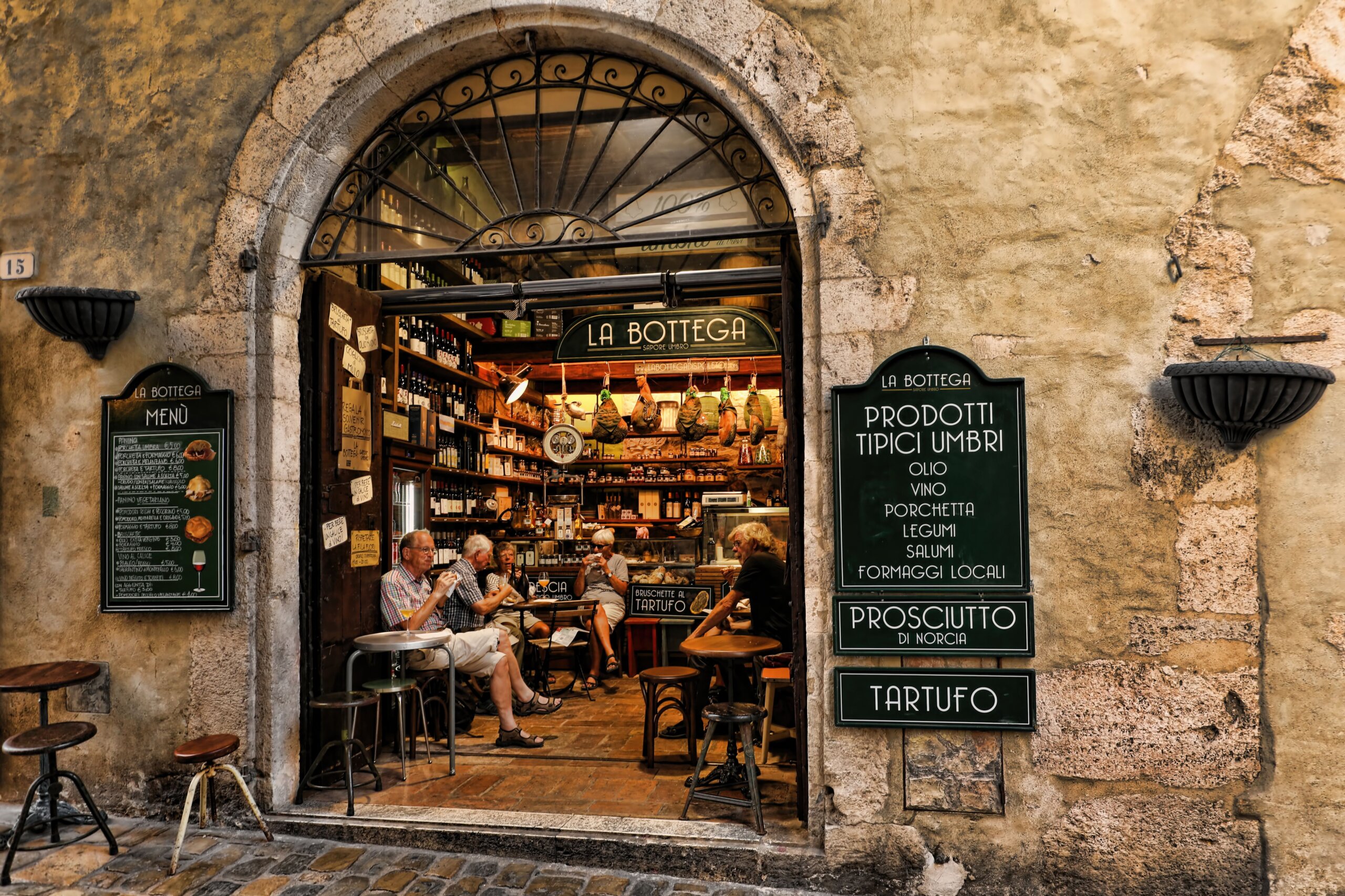 A table set with local food and wine in Europe