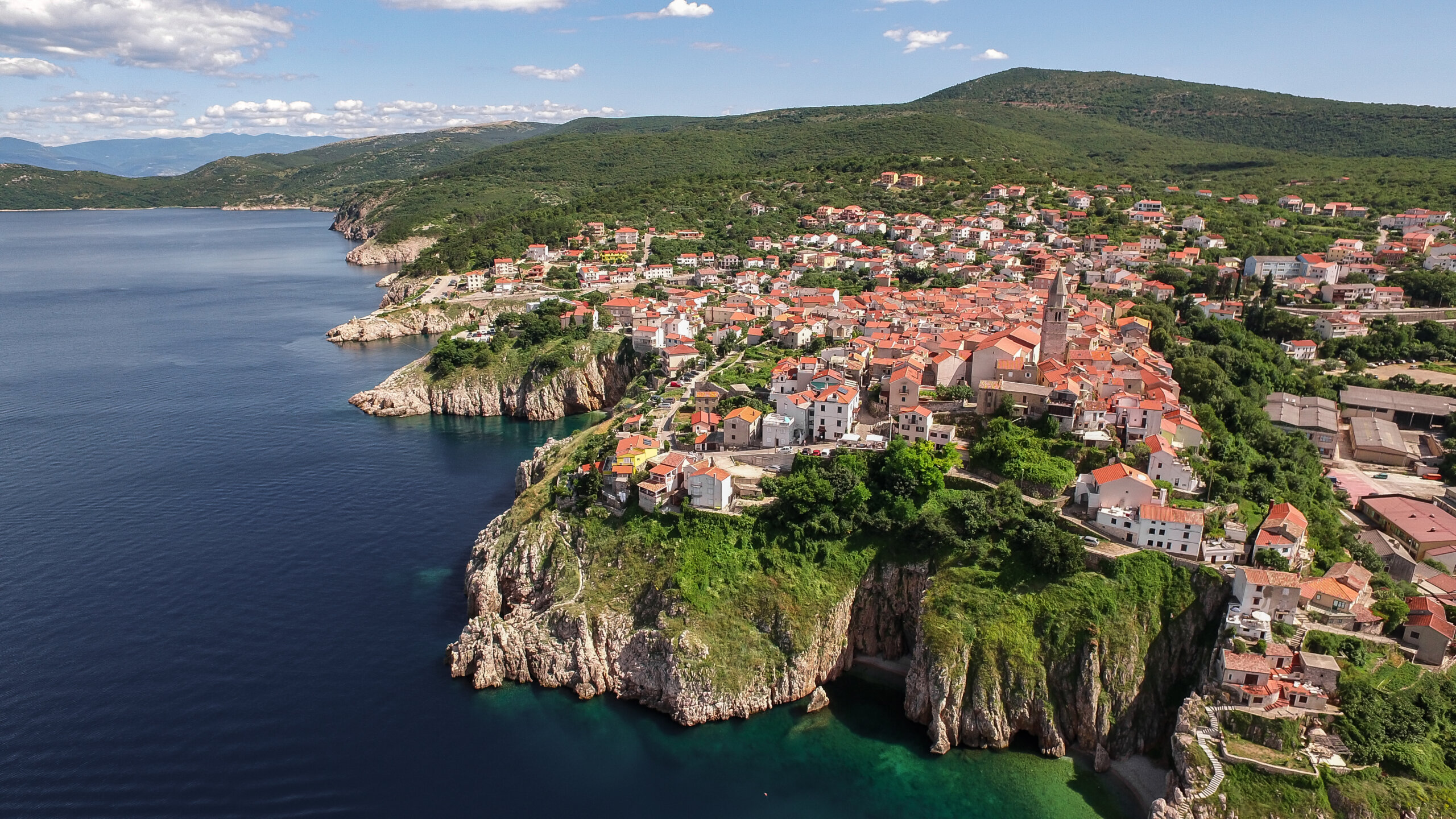 Vrbnik on its clifftop above the sea on the island of Krk
